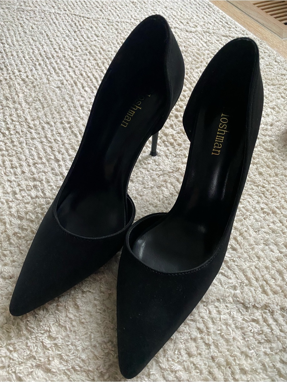 Black Pointed D'Orsay Stiletto Heels